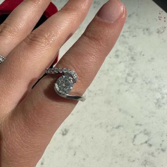 Engagement ring wedding band jewelry anniversary band moissanite diamond
